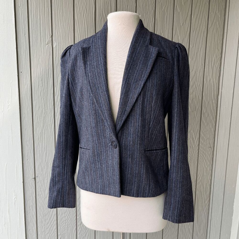 Vintage Donnybrook Wool Blend Pinstripe Blazer Jacket 80% Wool Sz M